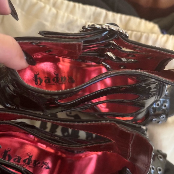 spikes skulls Hades Crimson 5 Inch Chrome plated spinal heel. 6 adjustable flame - Picture 7 of 9